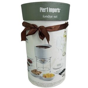 Pier 1 Imports White Stackable Fondue Set NIB
